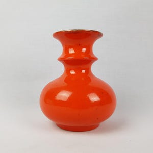 Vase vintage STEULER KERAMIK orange 223-15 série « Cascade » Cari Zalloni 1969 poterie ouest-allemande