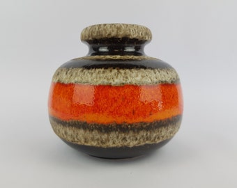 Vintage SCHEURICH KERAMIK Brown and Orange Fat Lava CERAMOS vase 284 15 West Geman Pottery 1970s