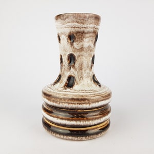 Vintage Stunning Beige and Brown WALTER GERHARDS Keramik Fat Lava Vase 400 16 West German Pottery 1960s 1970s