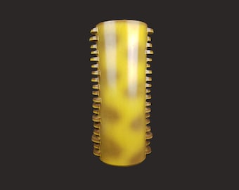 Rare XL Vintage DÜMLER & BREIDEN Keramik Studio 61 43 Brown Yellow Floor Vase with Side Nubs "City" decor  1970s