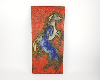 Rare Vintage Red RUSCHA KERAMIK Fat Lava Wall Plate With