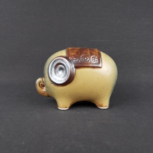 Vintage JAPANESE PIGGY BANK Ceramic Figurine Possibly Imported By Otagiri / Saving Money / Japanese Pottery 1960s 1970s