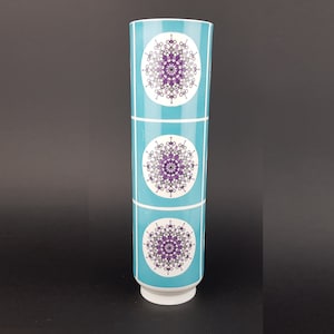 Vintage HUTSCHENREUTHER PORZELLAN Blue and Purple Porcelain Vase West Germany Bavaria