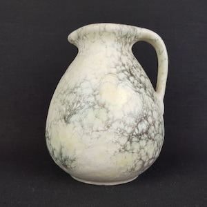 Vintage RUSCHA KERAMIK White Mottled Vase 1033 West German Pottery 1970s