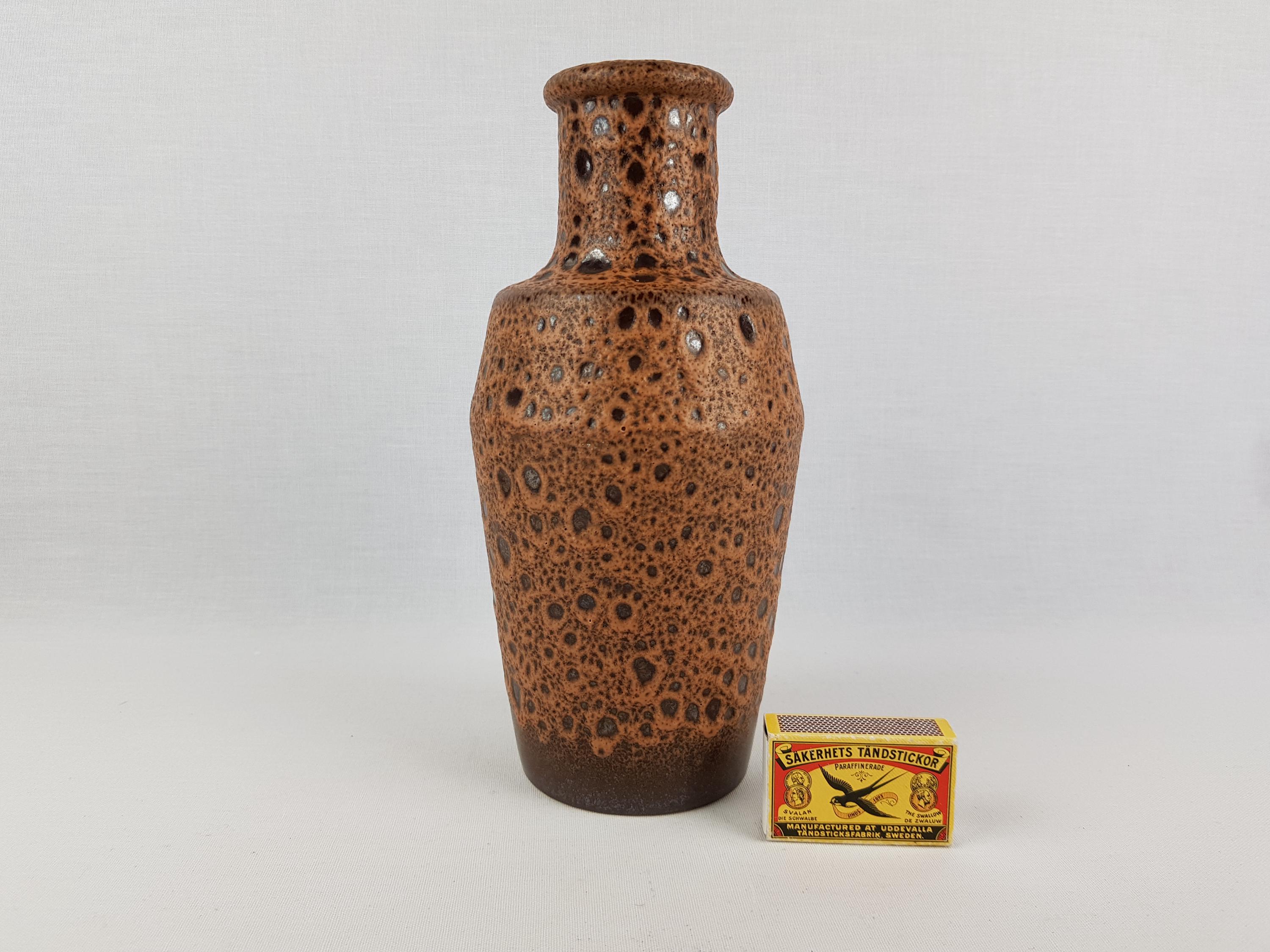 ヴィンテージ STEULER KERAMIK ブラウンファットラバ花瓶 135-25