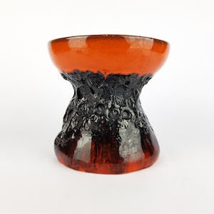Vintage Orange KREUTZ KERAMIK Diabolo Fat lava Vase 430 West German Pottery 1970