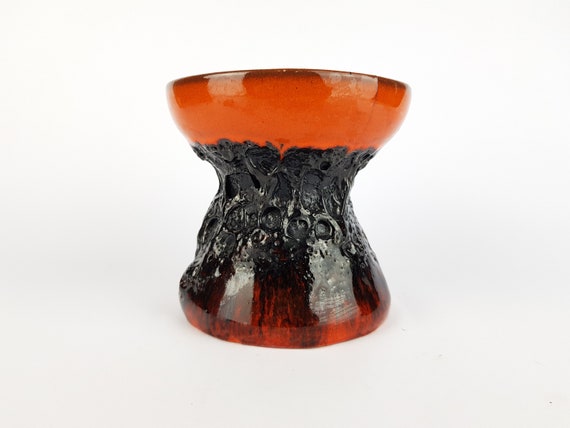 Kreutz Keramik社製  fat lava 花器 KREUTZ KERAMIK RED/BLACK FAT-LAVA JUG VASE 201 (23.5 cm
