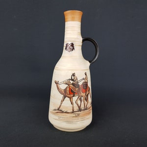Vintage DÜMLER & BREIDEN Vase 1342/24 with Oase decor West German Pottery 1960s Fat Lava Era