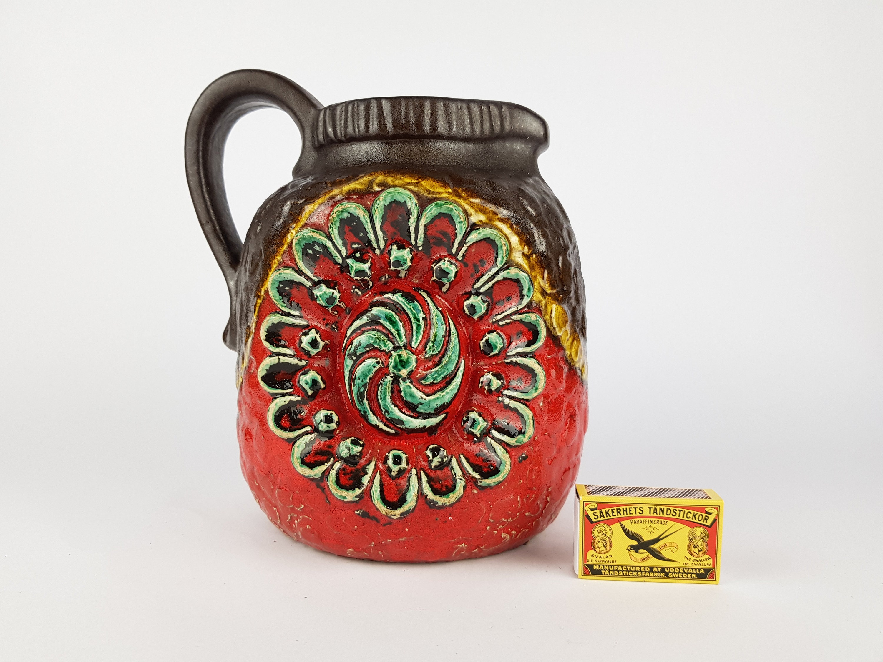 工芸品 Fat Lava Dumler & Breiden ヴィンテージ マルチカラー DÜMLER & BREIDEN Fat Lava Vase 53/21