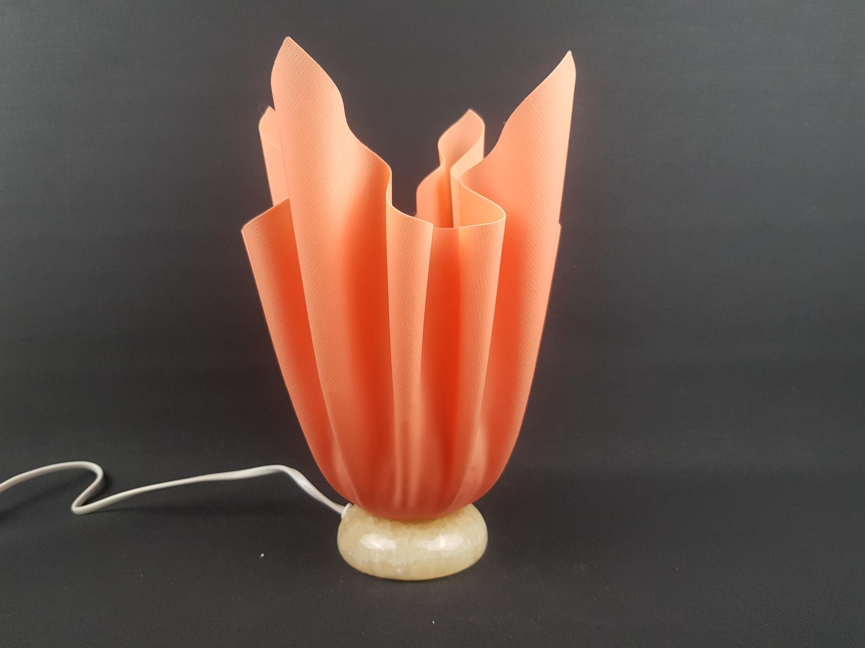 Vintage GEORGIA JACOBS Orange Resin Folded Lamp 'ophelie' French