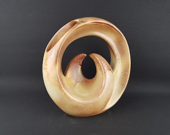 Vintage Elegant Roberto Rigon Abstract Ceramic Vase with "Strappante" Decor– Mid-Century Modern Style 1970's