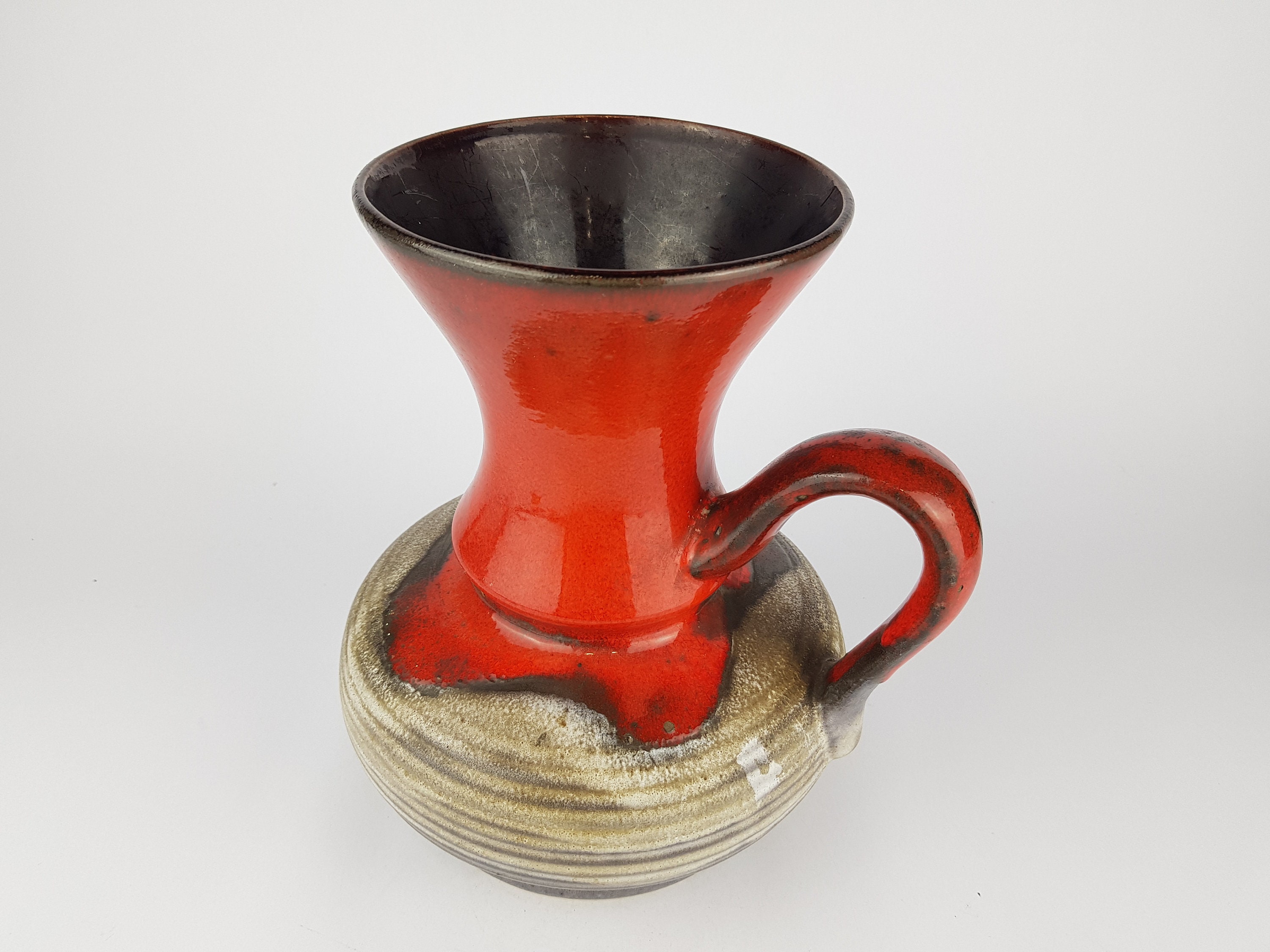vintage ファットラバ　西ドイツ　花器　Bay Keramik レトロ西ドイツベイセラミック花瓶 - ファットラバ装飾 71 17