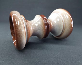ヴィンテージ STEULER KERAMIK 鮮やかなブラウン キャンドルホルダー
