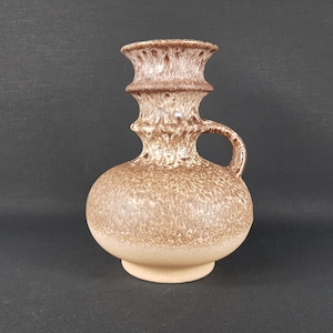 Vase vintage STEULER KERAMIK beige « Cascade » par Cari Zalloni 225-25 Poterie ouest-allemande 1969