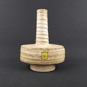 Vintage VEST KERAMIEK Beige Vase F23 Dutch Pottery 1970s