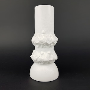 Vintage AK KAISER 3D Relief Porcelain Vase 228 with Shell Fossil Decor West Germany 1970s