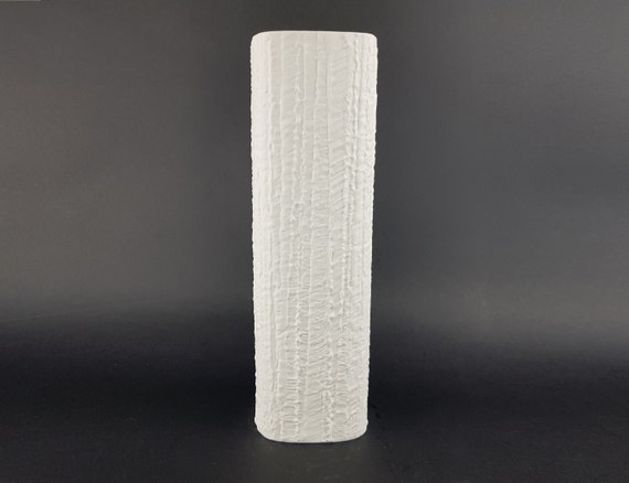 Vintage THOMAS PORZELLAN Rectangular Biscuit Porcelain Vase West Germany 1970s