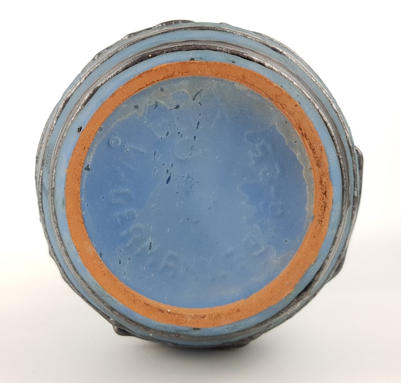 ヴィンテージ CARSTENS KERAMIK 花瓶 ブルーアンカラ装飾 7316-25