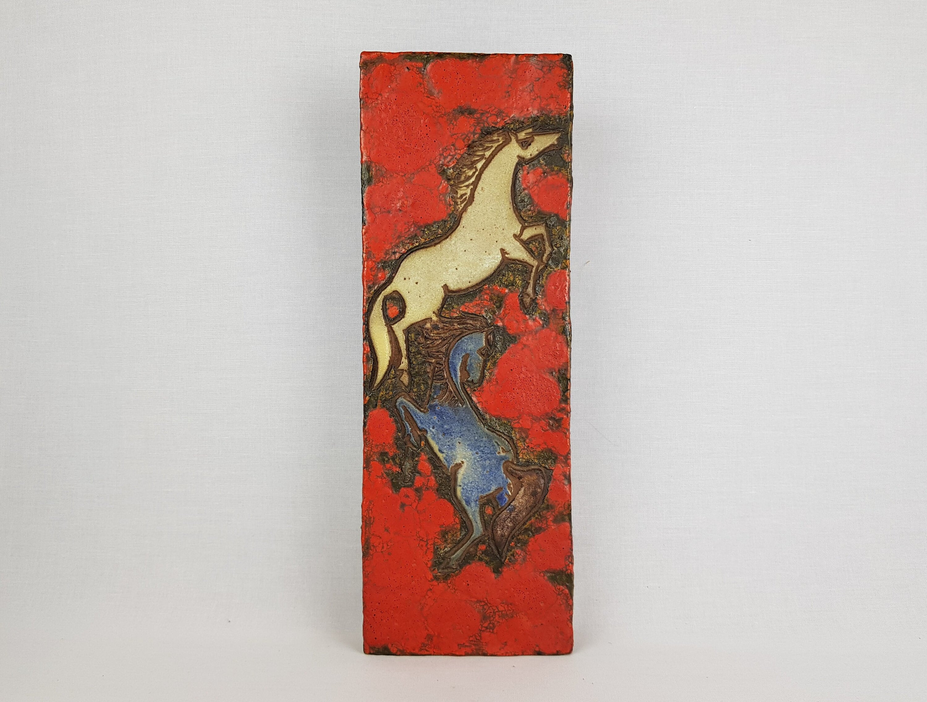 工芸品 Vintage Ruscha Fat Lava Wall Plate Rare Vintage RUSCHA KERAMIK Red Fat Lava Wall Plate With