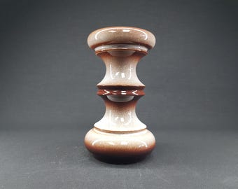 ヴィンテージ STEULER KERAMIK 鮮やかなブラウン キャンドルホルダー