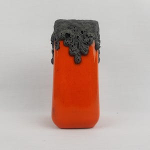 Vintage Orange ROTH KERAMIK Fat Lava Vase West German Pottery 1970s