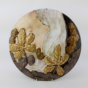 Vintage OTTO KERAMIK 3D Wall Plate with 3-D Floral Decor 1995 - 2000