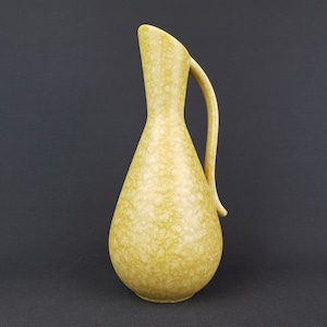 Vaso brocca vintage ILKRA EDEL KERAMIK con decoro giallo 156-25 Ceramica della Germania occidentale anni &#39;60