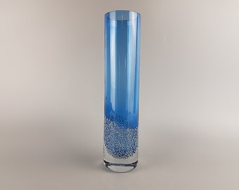 Vintage GRAL GLASWERKE DURNAU Blue Vase with Bulbs West Germany 1960s