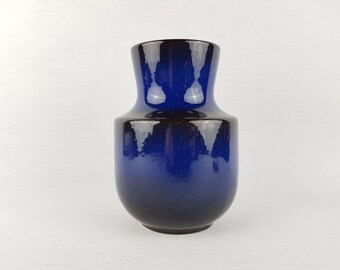 Vintage STEULER KERAMIK Blue Vase 140-15 West German Pottery 1960s
