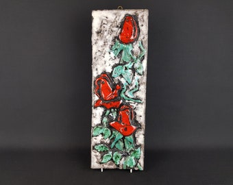 Ruscha_「Enzian」_320/3 Vintage RUSCHA Keramik Vase with Enzian decor, West German
