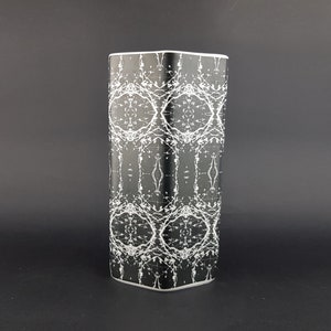 Vintage ESCHENBACH PORZELLAN Black and White Porcelain Vase from Bavaria Germany 1960s