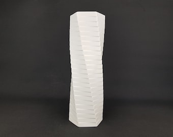 Jarrón vintage de porcelana ROSENTHAL Studio Linie Op Art 3506 34 de Werner Uhl 1971