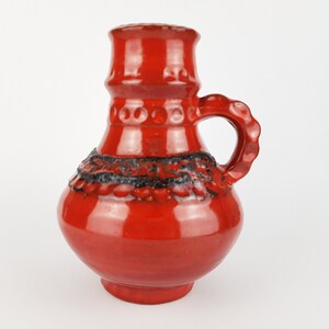 Vintage PFRONTNER KERAMIK Red Vase 386 20 West German Pottery 1970s