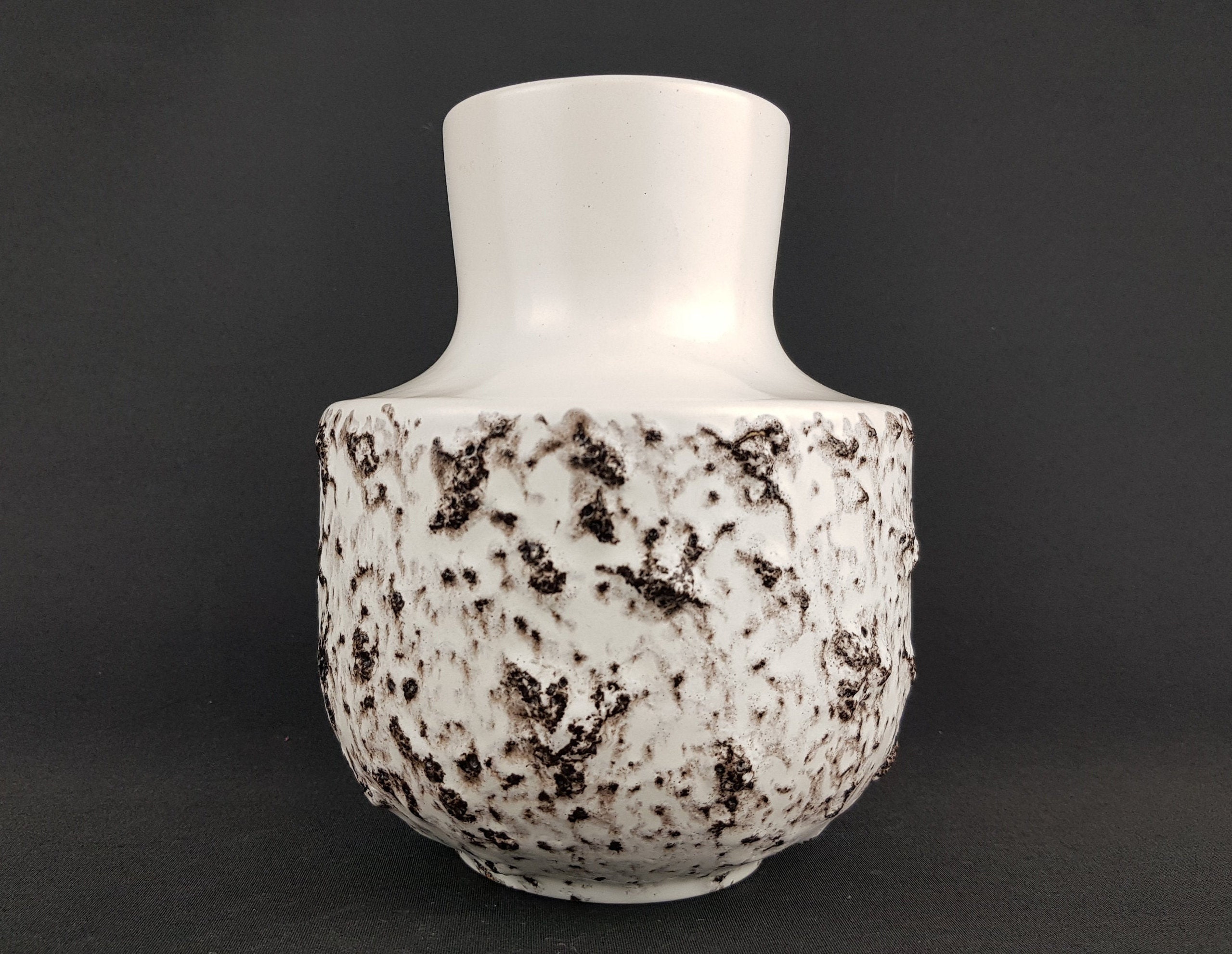誠実 White 1960s Vintage STEULER 140/20 Vase Lava Fat KERAMIK 花瓶・フラワースタンド