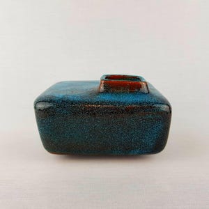 Vintage PIETER GROENEVELDT Blue Chimney vase Dutch Studio Art Pottery 1960s