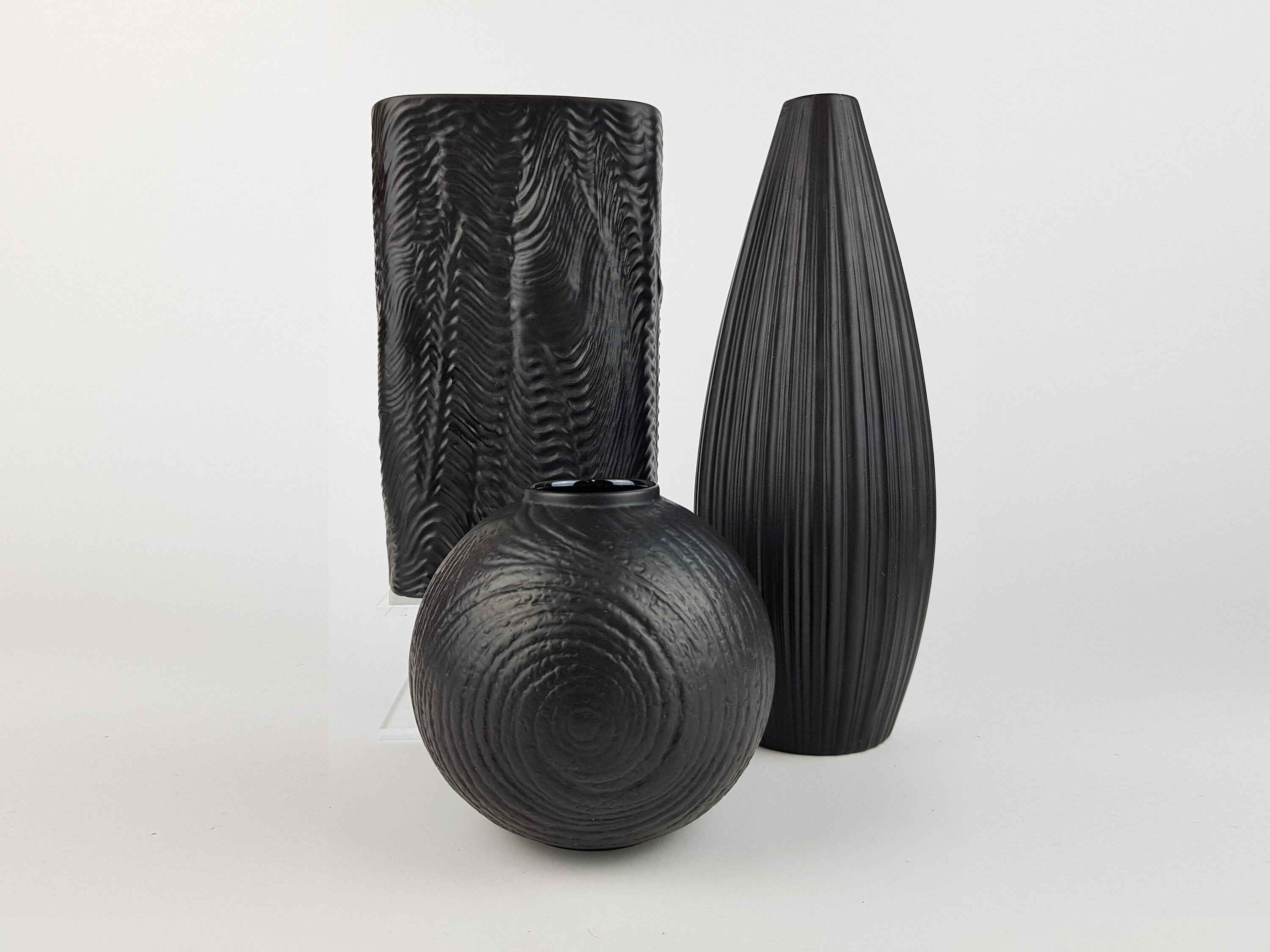 Rosenthal black bisque porcelain vase, porcelaine noire, west Germany