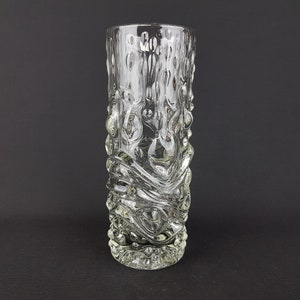 Rare Vintage HERMANOVA Clear Glass Vase from Czech Republic by Frantisek Peceny SKLO Union  1979s