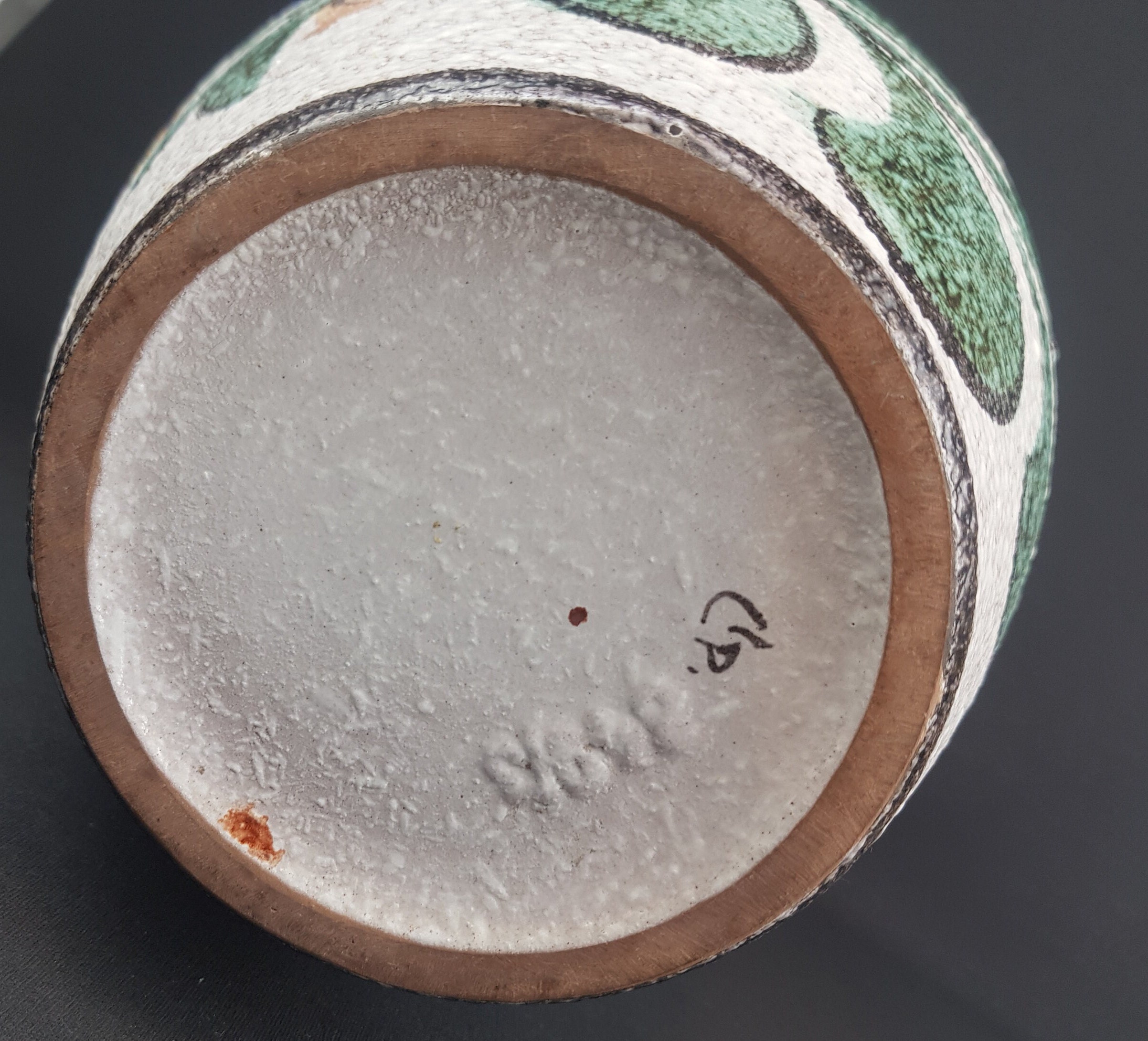 Ruscha_「Enzian」_320/3 Vintage RUSCHA KERAMIK 849/3 Wazon podłogowy z dekorem