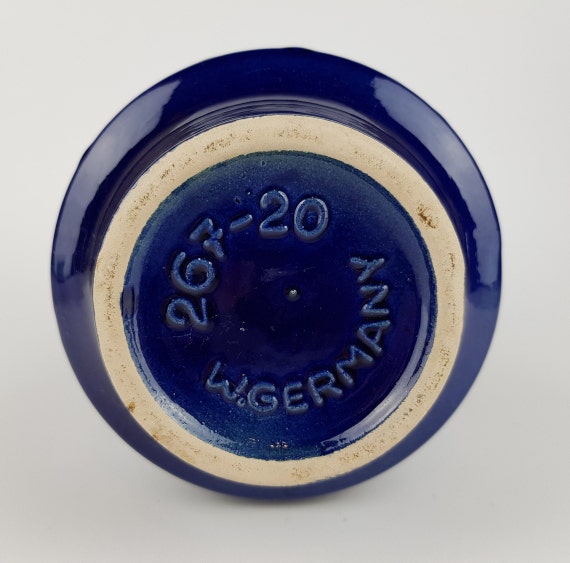 Vintage SCHEURICH KERAMIK Blue PAGODE Vase 267/20 West