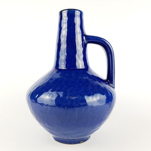 Vintage Blue CARSTENS KERAMIK Fat Lava Vase  by Gerda Heuckeroth West German Pottery  1960s