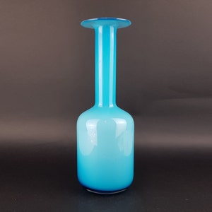 ヴィンテージ HOLMEGAARD KASTRUP GLAS ブルー「ガルバース」ケース入りガラス バトン花瓶 オットー ブラウアー デンマーク作