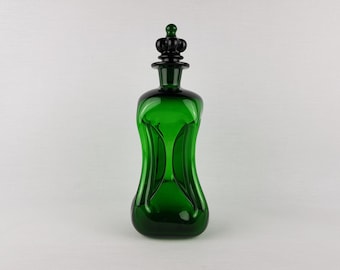Vintage HOLMEGAARD Green Kluk Kluk Glass Decanter by Jacob Bang Denmark 1970s
