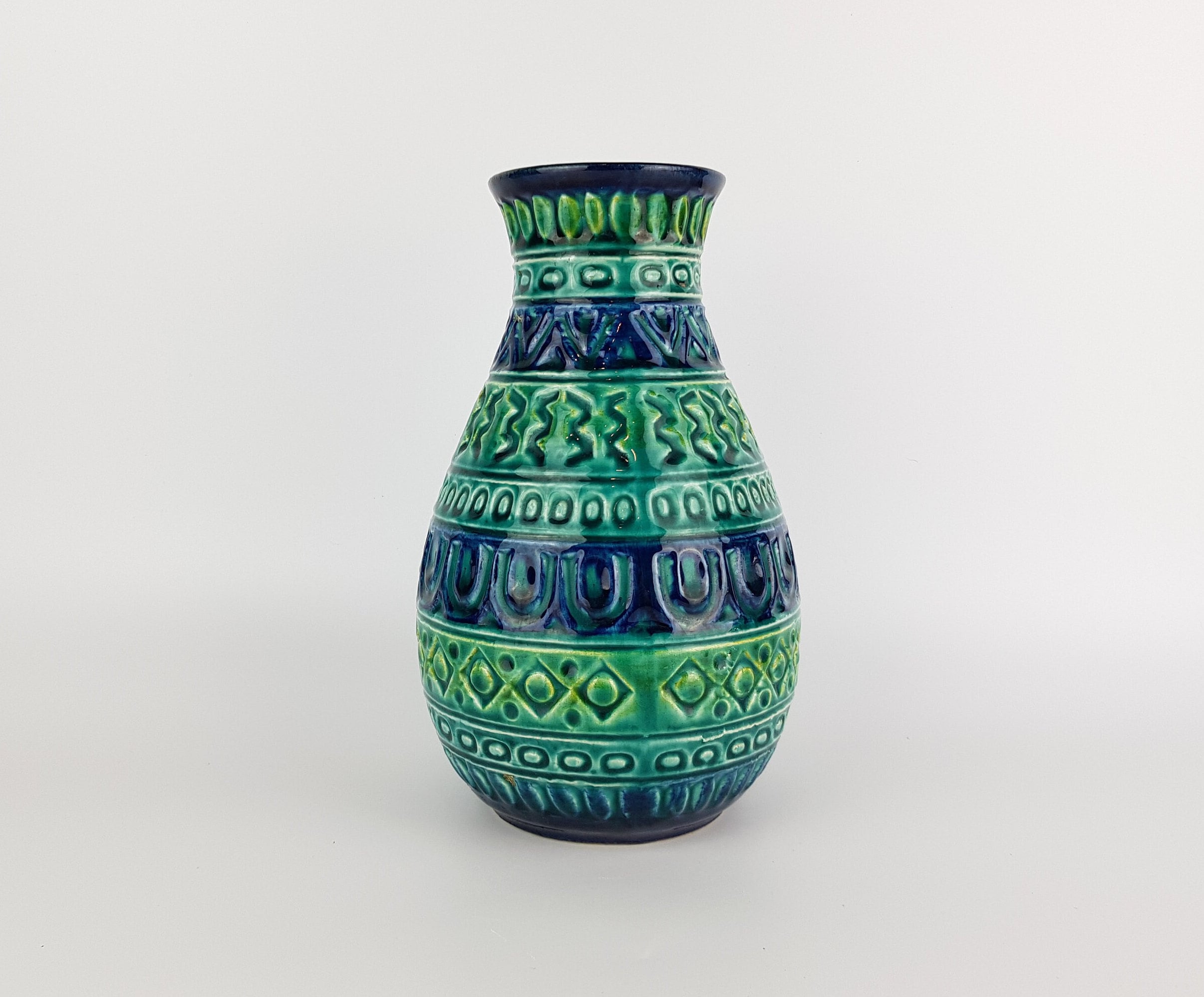 工芸品 Vintage Bay Keramik West German Vase Retro West German Bay Keramik Vase - Fat Lava Decor 71 17