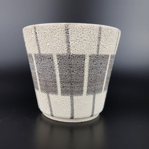 Vintage ILKRA EDELKERAMIK Planter | Beige & Grey Cache Pot | West German Pottery 1960s | Mid-Century Modern Flower Pot