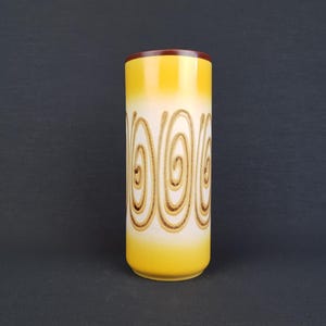 Vintage SCHLOSSBERG KERAMIK con decoro unico a vortice giallo e marrone 231-20 Ceramica della Germania Occidentale anni &#39;60-&#39;70