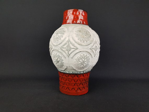 Vintage BAY KERAMIK Vase West German Pottery 62 25 Fat Lava - Etsy
