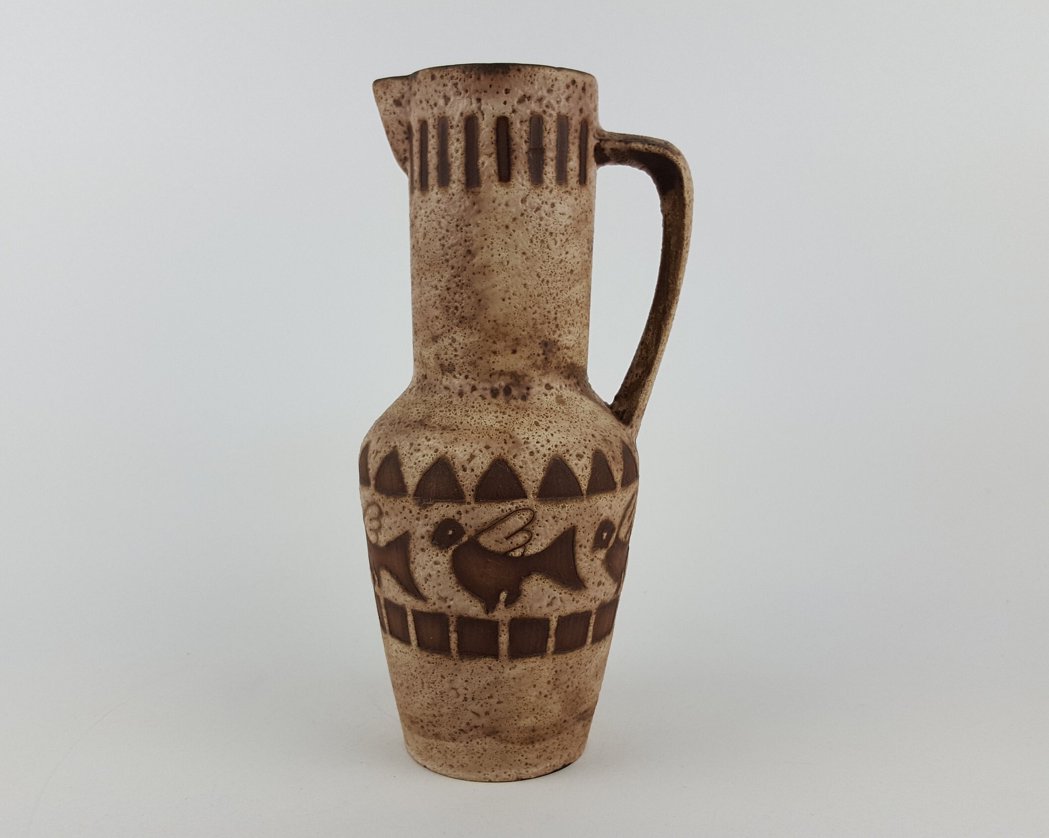 Vintage CERAMANO Vase with Agina Decor, West German Pottery #