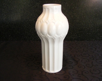 Vintage White ROYAL KPM Porzellan Bavaria Op Art Vase 1970s