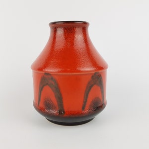 Vintage DÜMLER & BREIDEN Red and Black Keramik Vase 18 12 West German Pottery 1970s