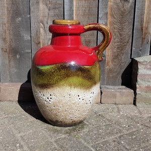 XXL Vintage SCHEURICH KERAMIK  Floor Vase 18.9 inch West German Pottery 1970s